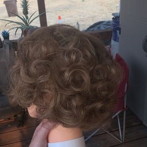 Real hair cosmetic doll head